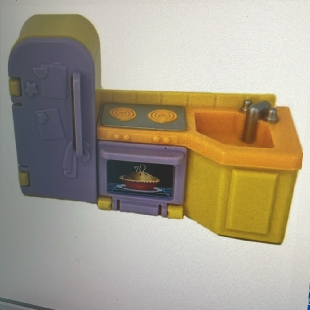 VTG Fisher Price Kitchen Unit Fridge Stove Sink My First Dollhouse